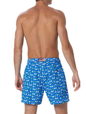 Man lightweight fabric swim-shorts Lighting Micro Fantasy with padel winner print - MC2 Saint Barth