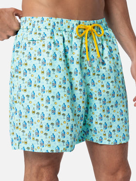 Costume da bagno da uomo in tessuto leggero Lighting Micro Fantasy con stampa gin tonic