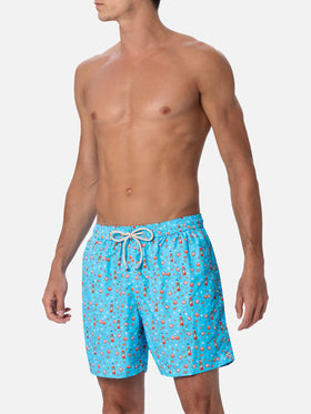 Lightweight fabric swim shorts Lighting with Aperol spritz print | APEROL SPECIAL EDITION - MC2 Saint Barth
