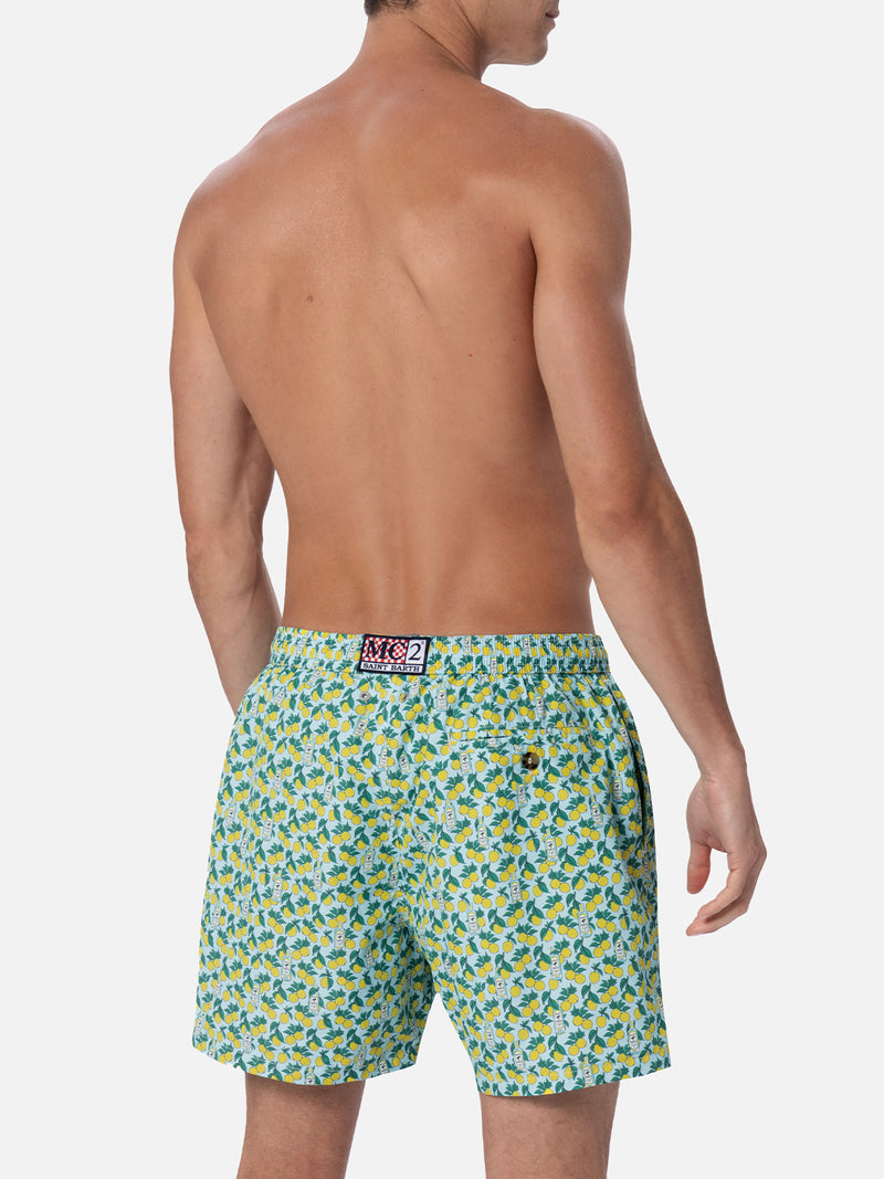 Herren-Badeshorts aus leichtem Stoff Lighting Micro Fantasy mit Gin- und Zitronen-Print