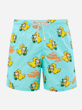 Man lightweight fabric swim-shorts Lighting with Cryptopuppets print | CRYPTOPUPPETS SPECIAL EDITION - MC2 Saint Barth