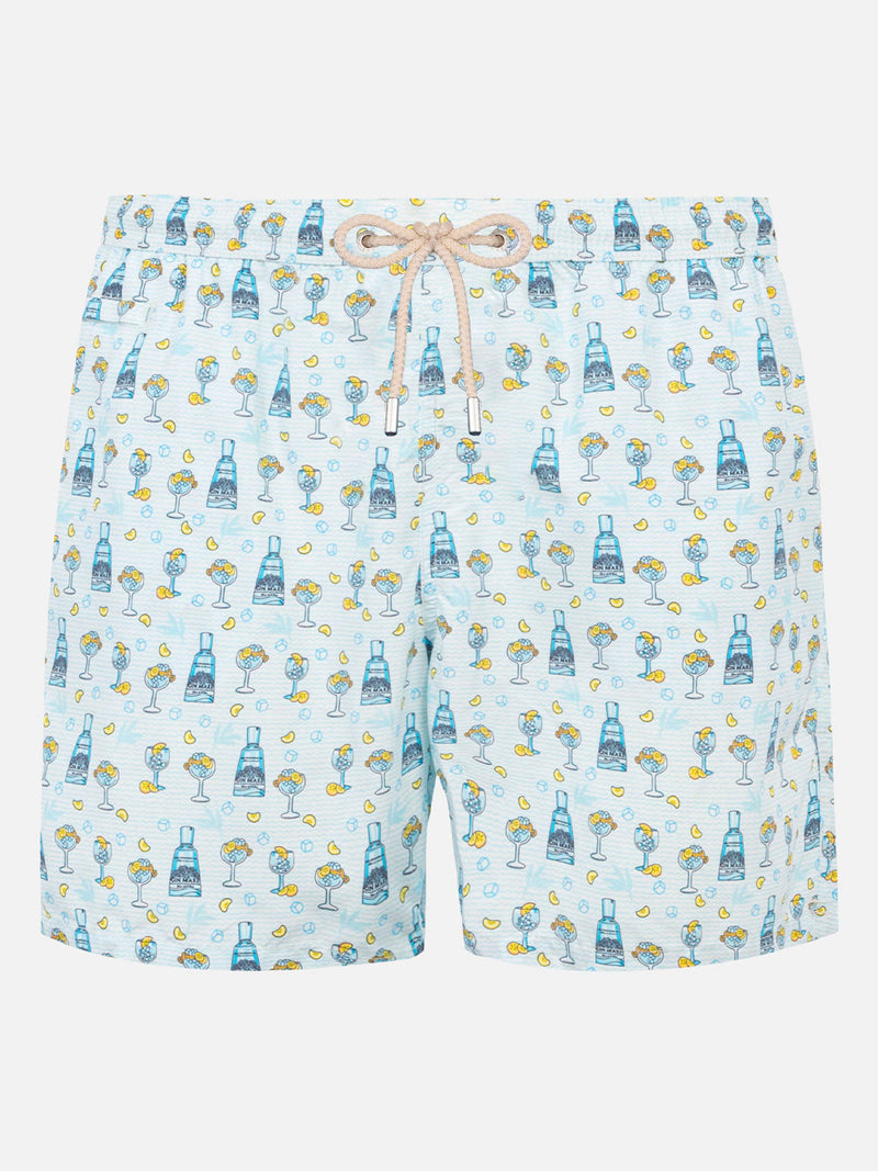 Herren-Badeshorts aus leichtem Stoff mit Gin-Print | GIN MARE SONDEREDITION