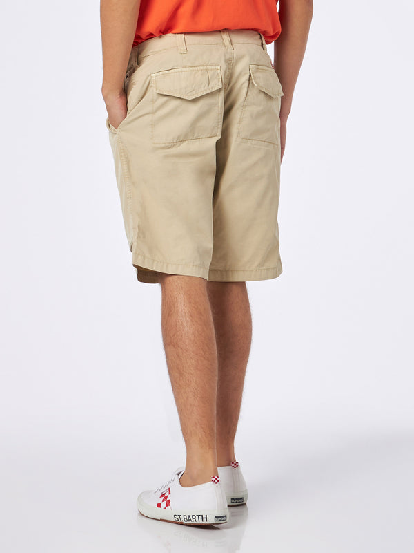 Man beige bermuda with side pockets