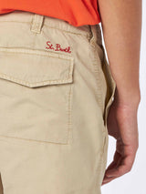 Man beige bermuda with side pockets