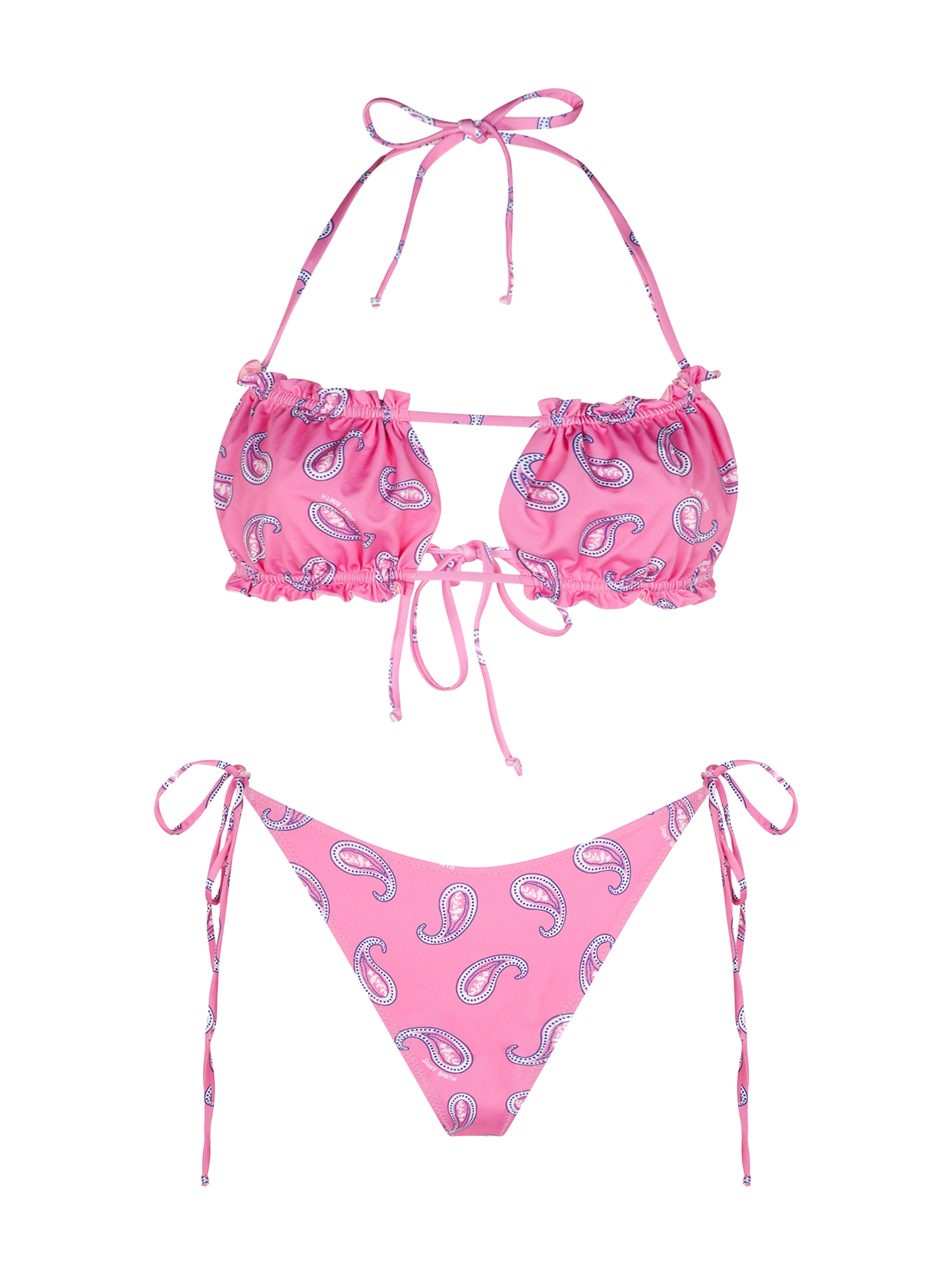 Bandeau-Bikini für Damen mit Paisley-Print