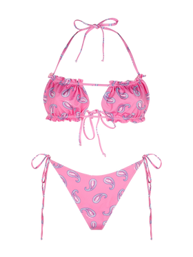 Bandeau-Bikini für Damen mit Paisley-Print