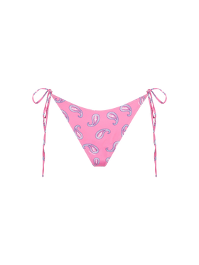 Woman cheeky swim briefs with paisley print