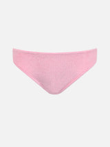 Girl pink terry swim briefs Madame with bow