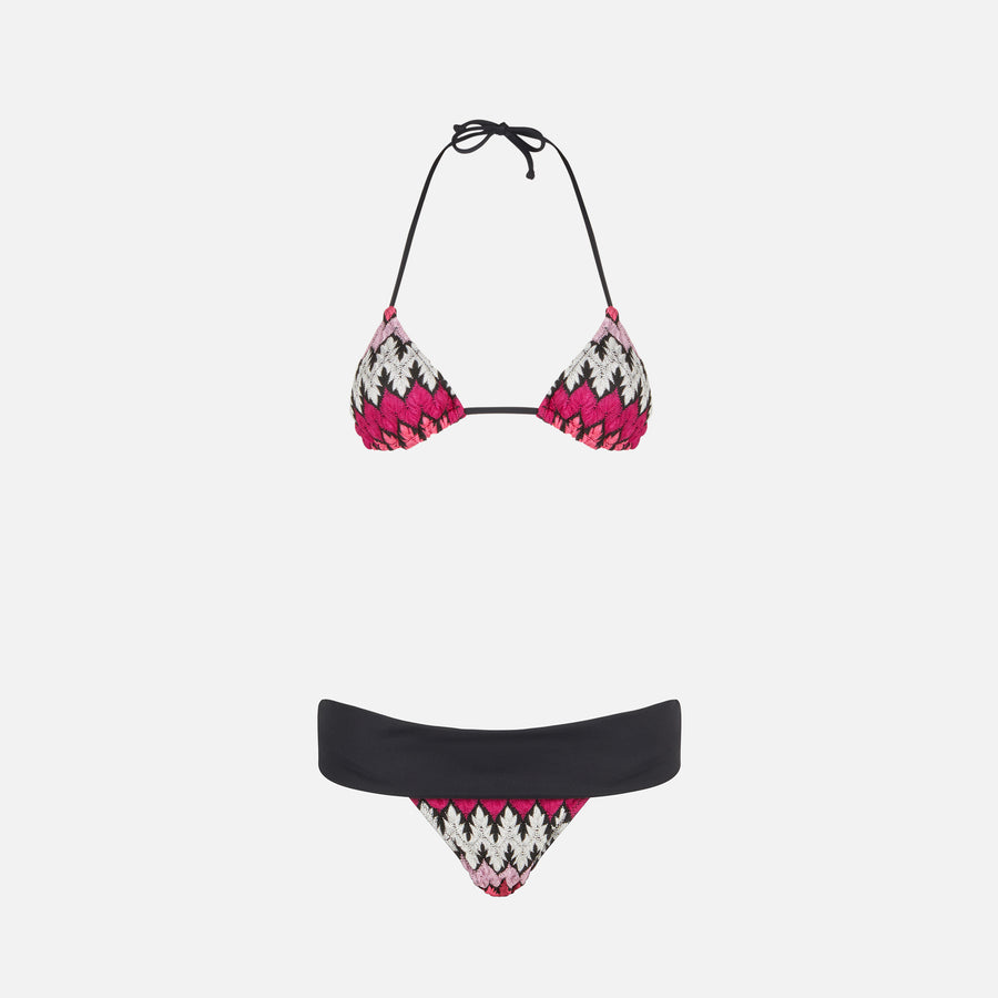 Mc2 Saint Barth Bikini da donna a triangolo in maglia chevron