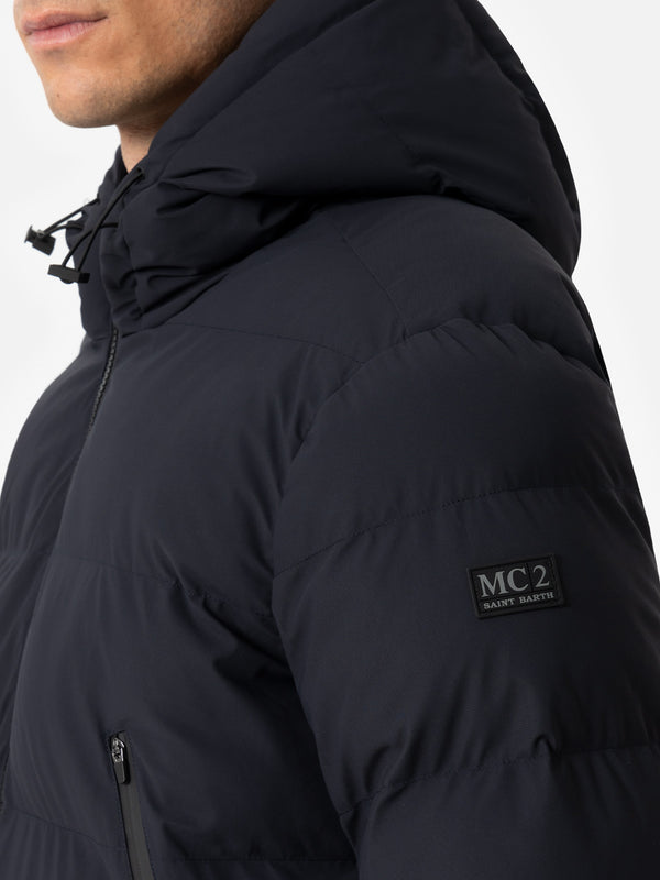 Man navy blue hooded puffer jacket Maier