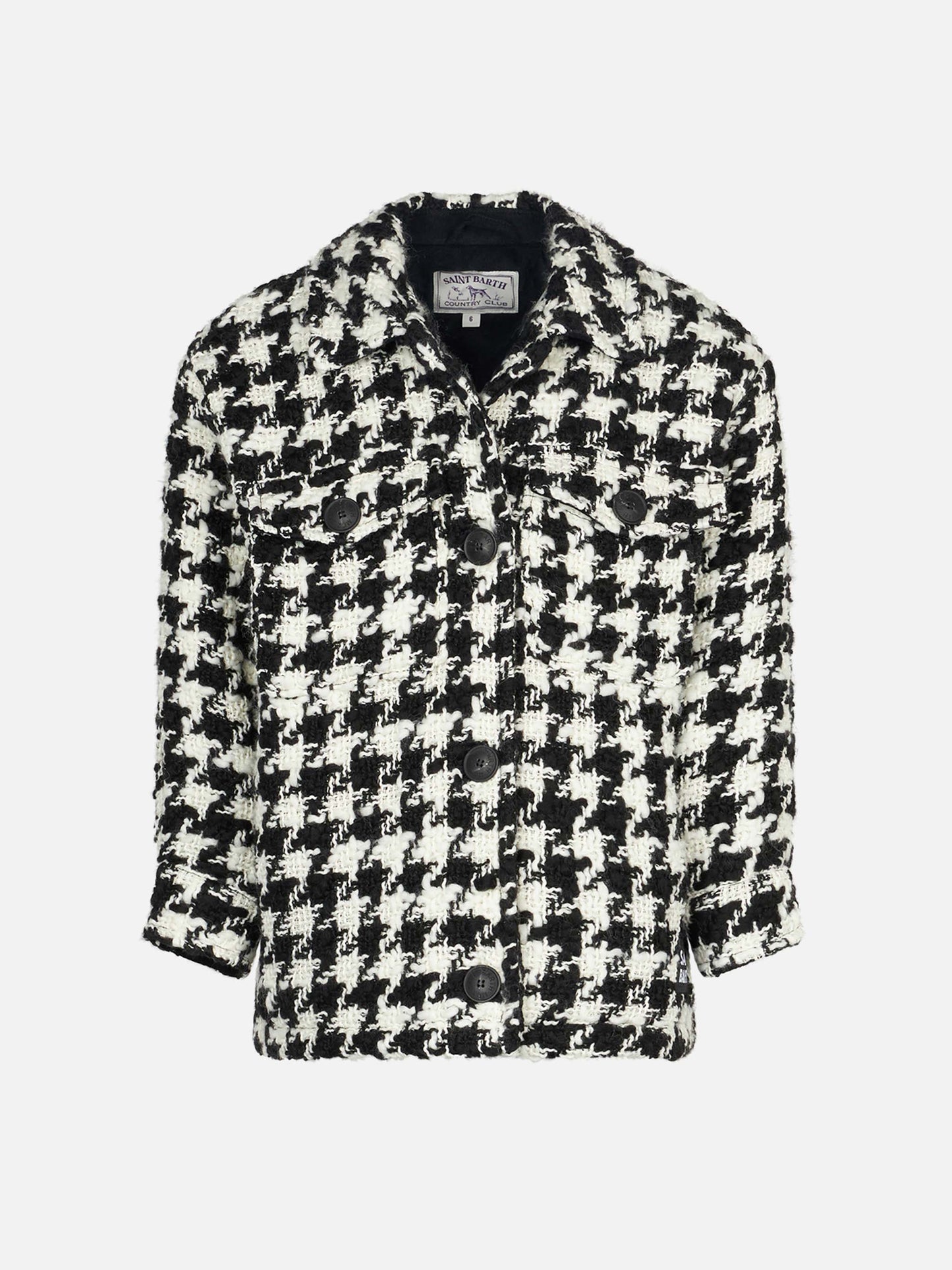 Girl overshirt jacket with pied de poule print - MC2 Saint Barth