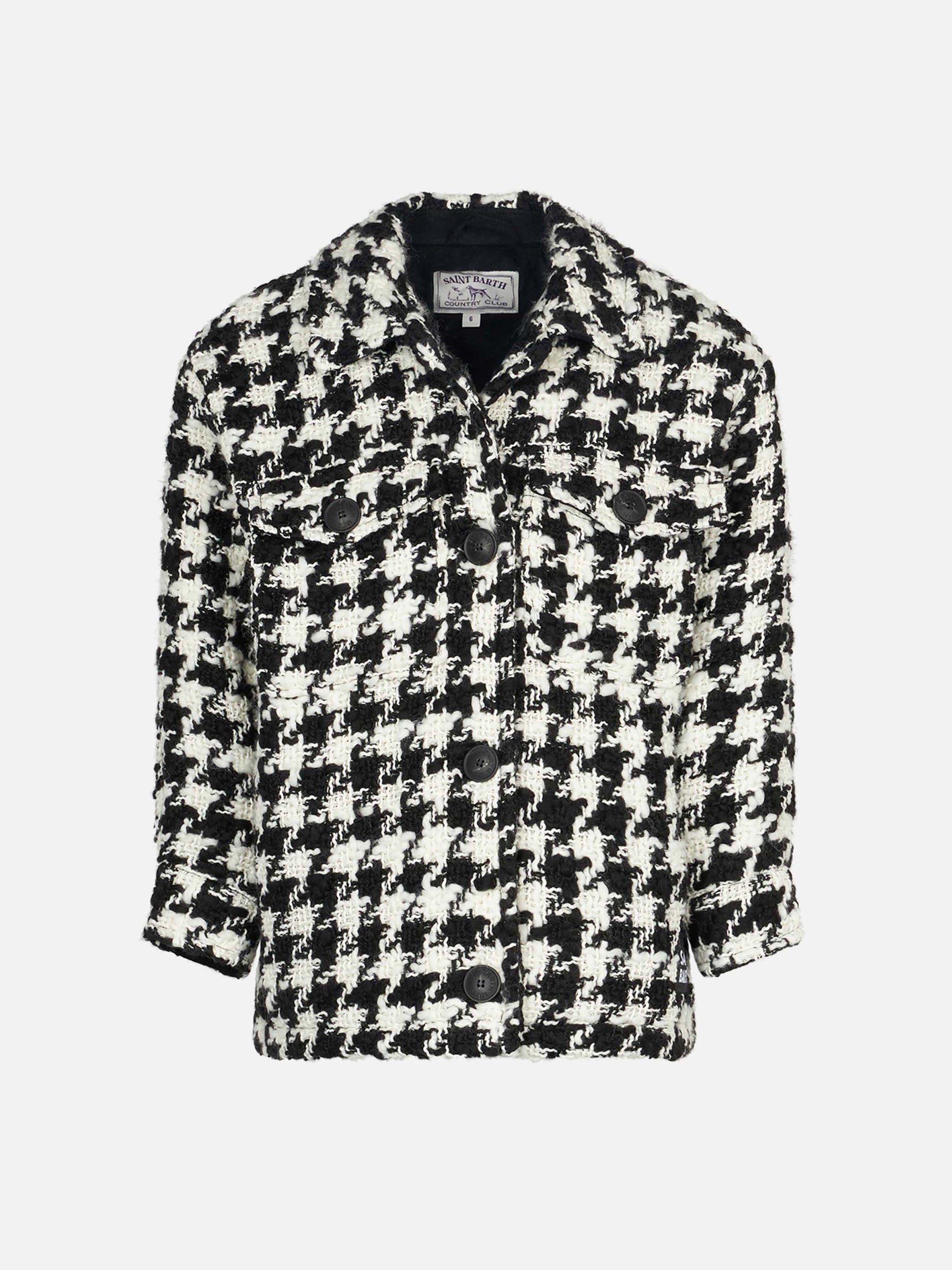 Girl overshirt jacket with pied de poule print - MC2 Saint Barth