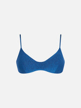 Bralette top in lurex bluette