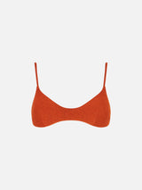 Orangefarbenes Bralette mit Lurex-Oberteil