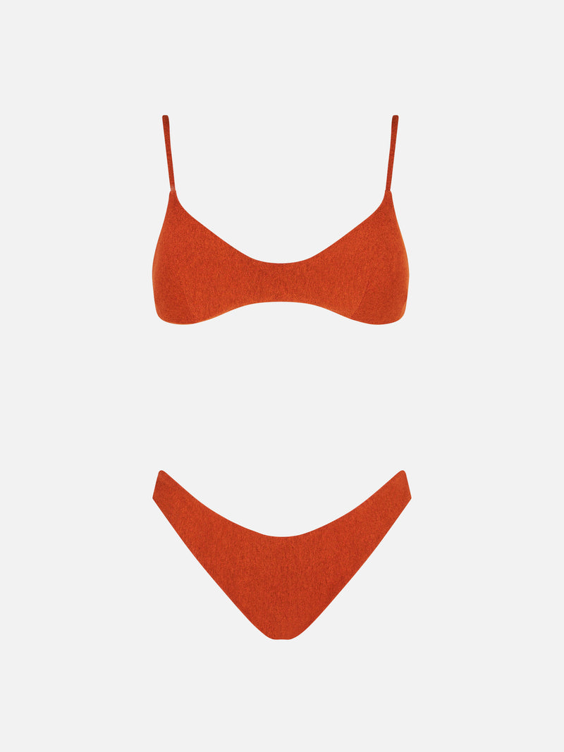 Bikini da donna a bralette in lurex