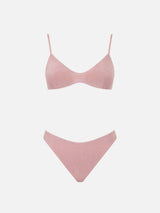 Pink lurex bralette bikini