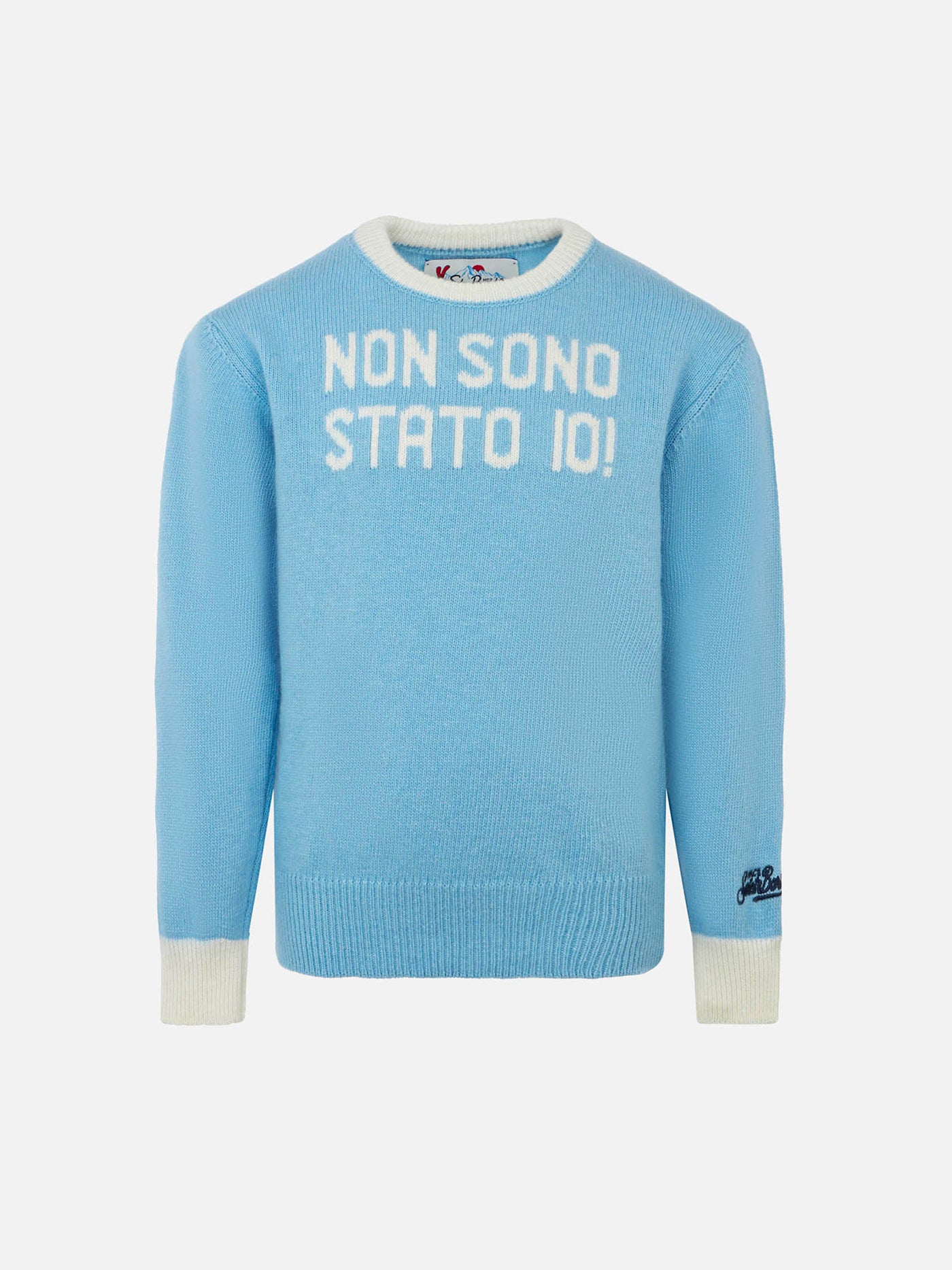 Rundhalspullover für Jungen mit Non Sono Stato Io-Aufdruck