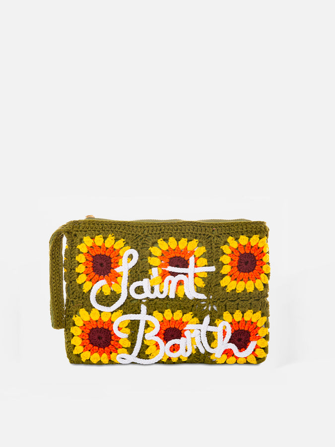 Mc2 Saint Barth Pouch Parisienne all'uncinetto con ricamo girasole