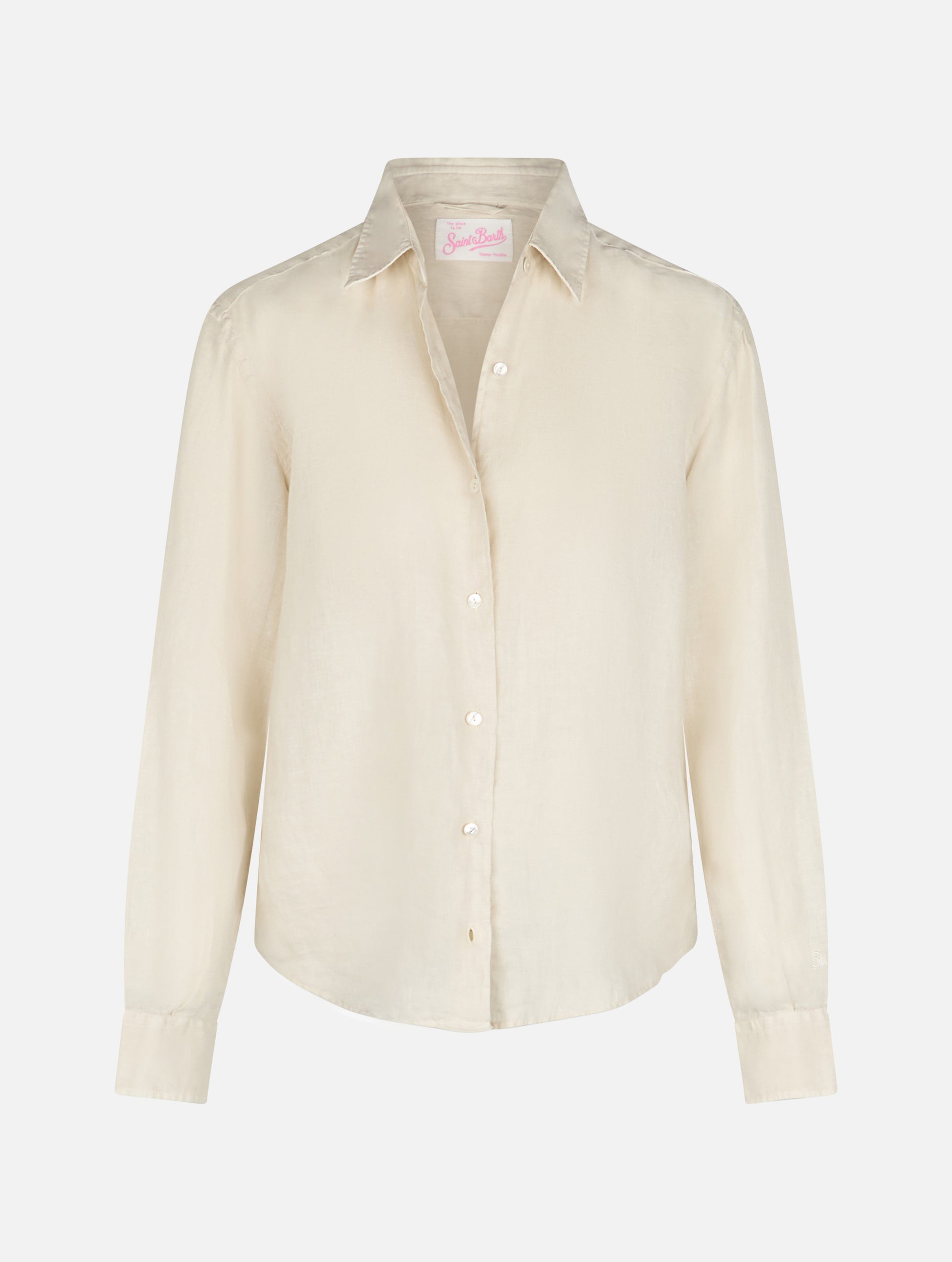 Meredith cream linen classic shirt - MC2 Saint Barth