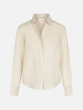 Meredith cream linen classic shirt - MC2 Saint Barth