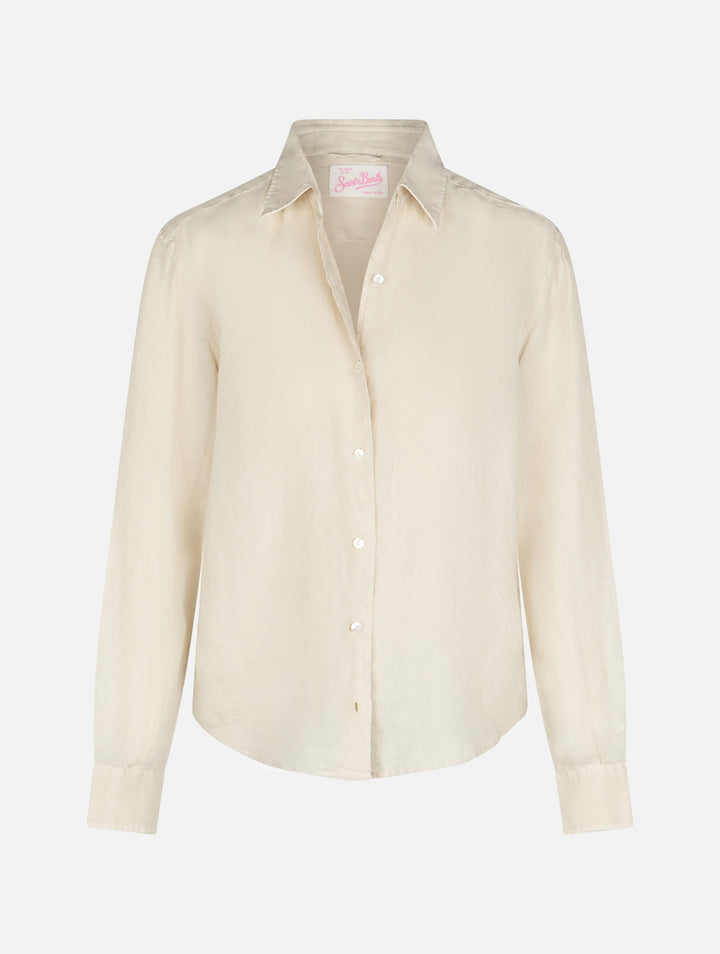 Meredith cream linen classic shirt - MC2 Saint Barth