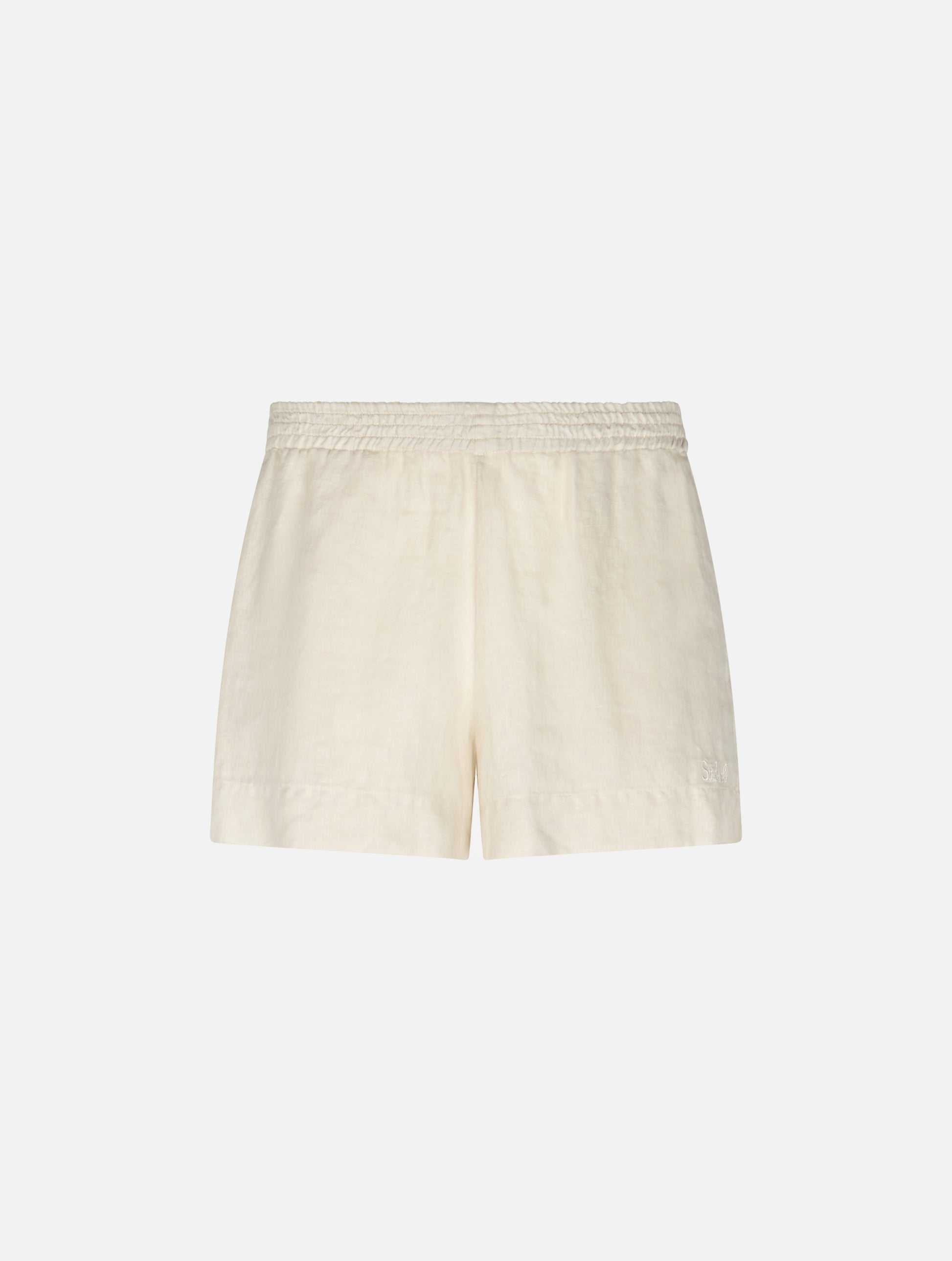 Meave cream linen pull up shorts - MC2 Saint Barth