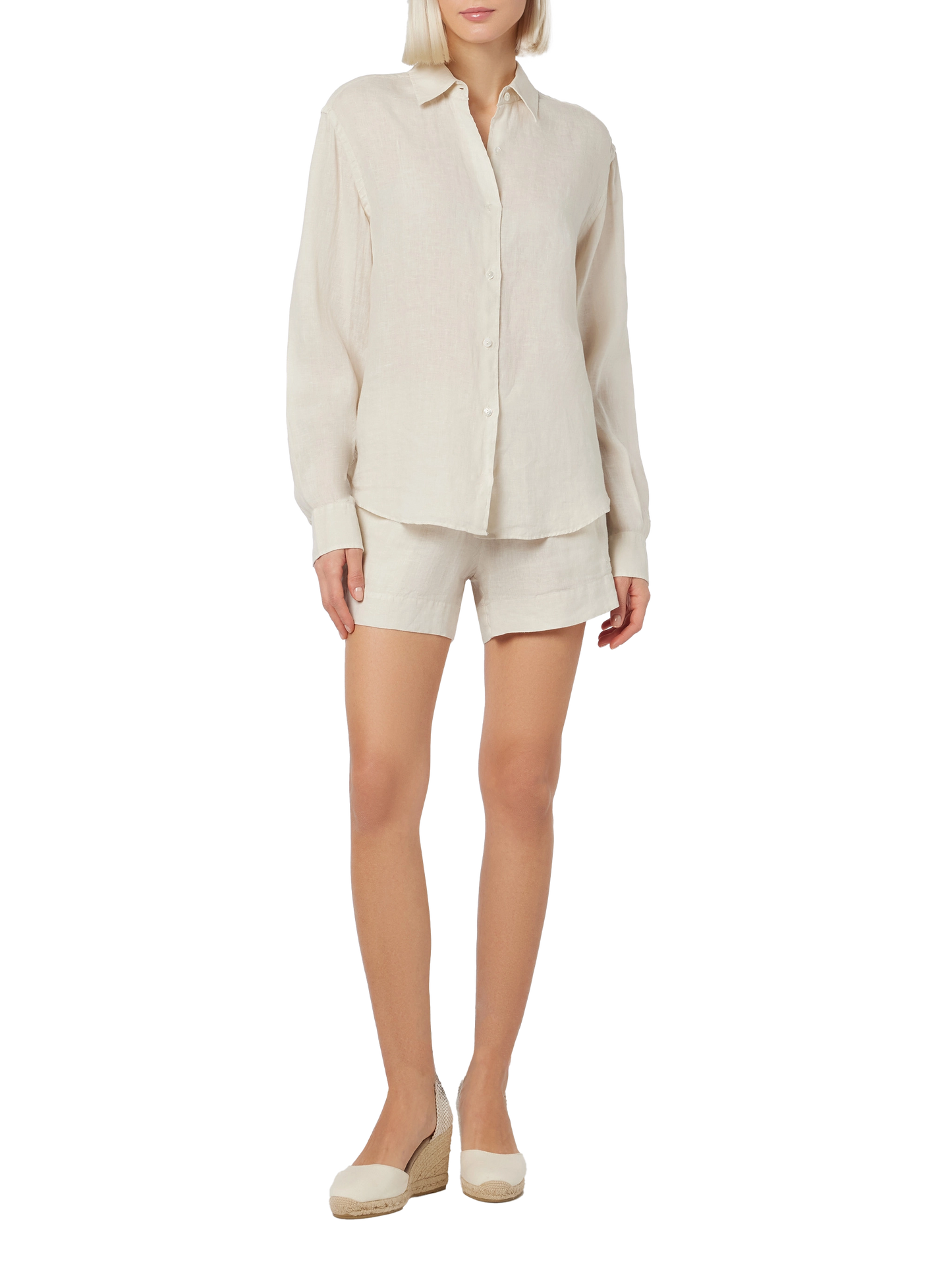 Meave cream linen pull up shorts - MC2 Saint Barth