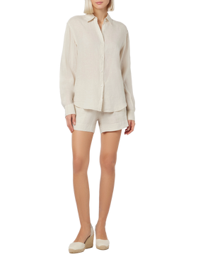 Meave cream linen pull up shorts - MC2 Saint Barth