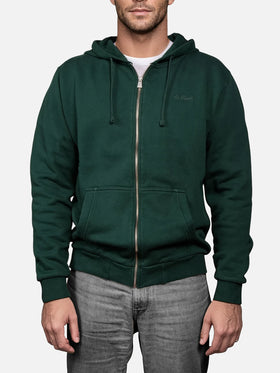Man green zipped and hooded sweatshirt Mercer with St. Barth embroidery - MC2 Saint Barth