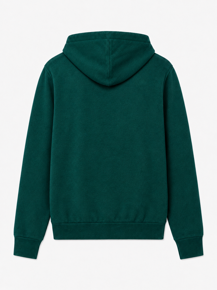 Mahony Woll-Kapuzenpullover in einfarbigem Grün 