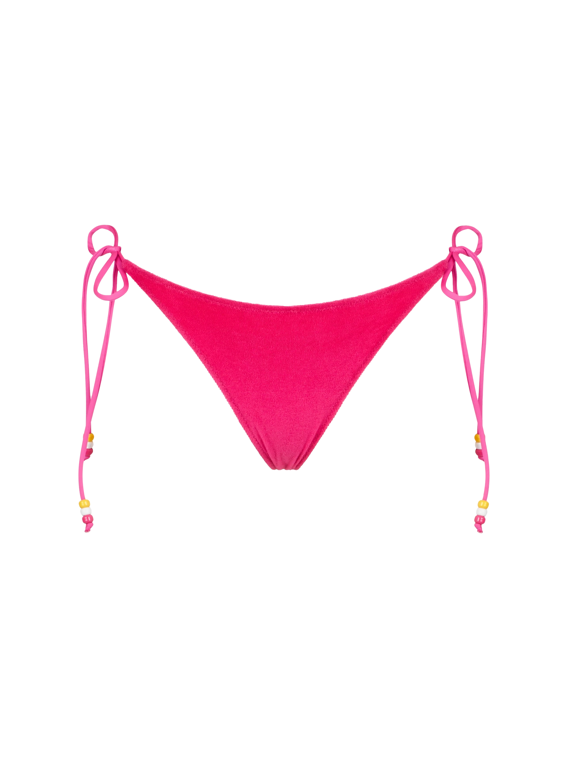 Woman fuchsia terry swim briefs with side laces - MC2 Saint Barth