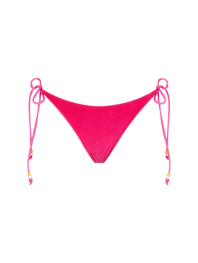 Woman fuchsia terry swim briefs with side laces - MC2 Saint Barth