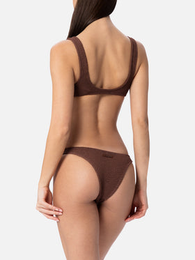 Bikini bralette froissé marron pour femme Naima Naomi 