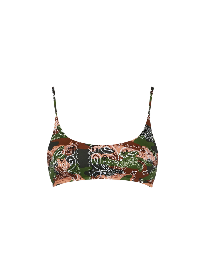 Woman bralette swimsuit with mimetic bandanna print - MC2 Saint Barth
