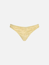 Woman yellow chenille cheeky swim briefs Naomi