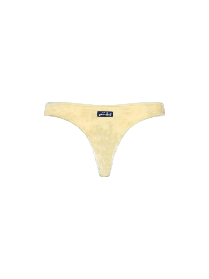 Woman yellow chenille cheeky swim briefs Naomi - MC2 Saint Barth