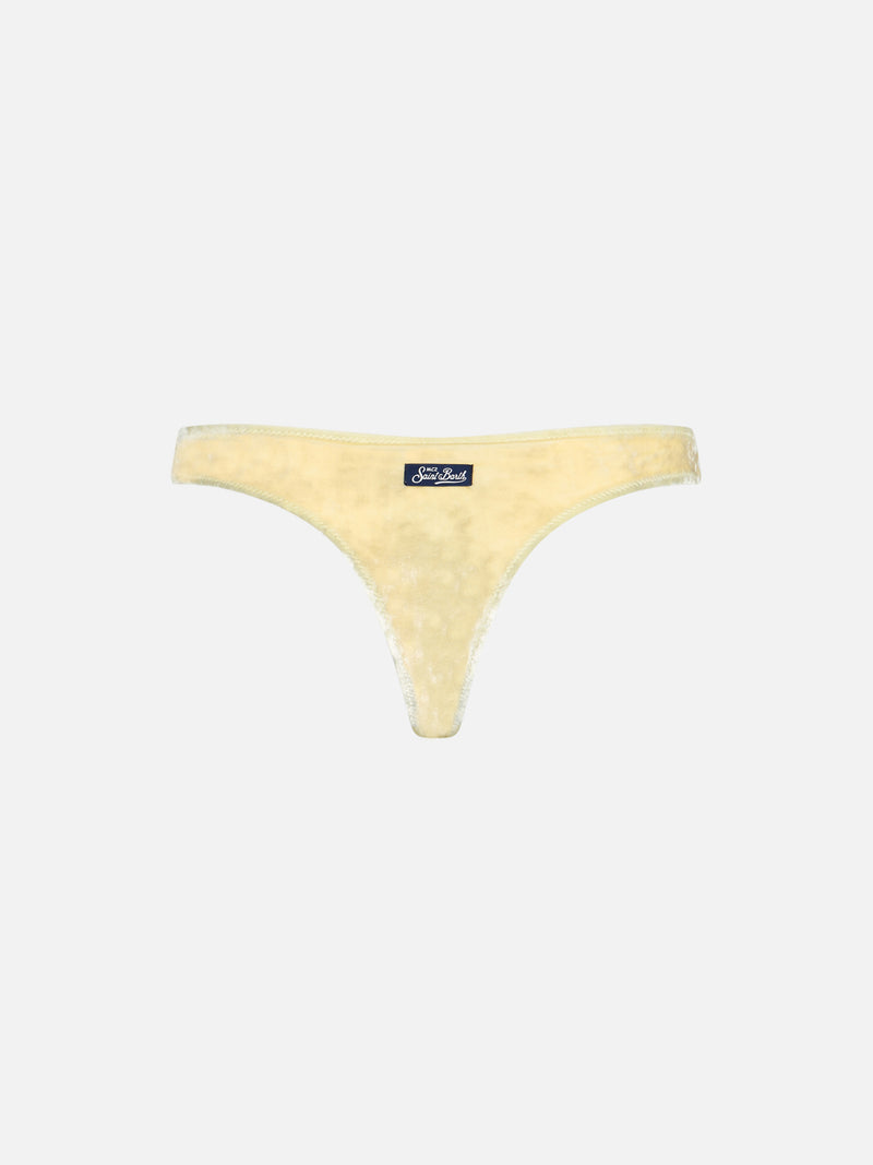 Slip da bagno da donna sgambato in ciniglia gialla Naomi – MC2 Saint Barth