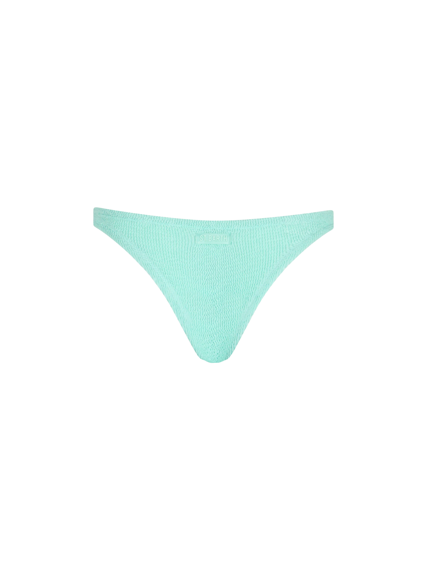 Woman sage green crinkle cheeky swim briefs Naomi - MC2 Saint Barth