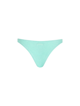 Woman sage green crinkle cheeky swim briefs Naomi - MC2 Saint Barth