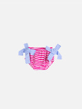 Baby girl terry swim briefs with stripes