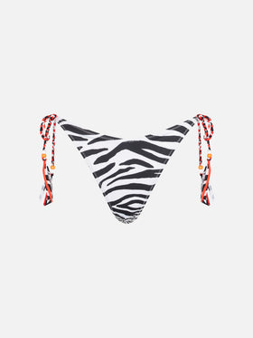 Woman cheeky swim briefs with zebra print - MC2 Saint Barth