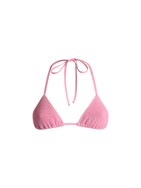 Woman pink crinkle triangle top swimsuit - MC2 Saint Barth