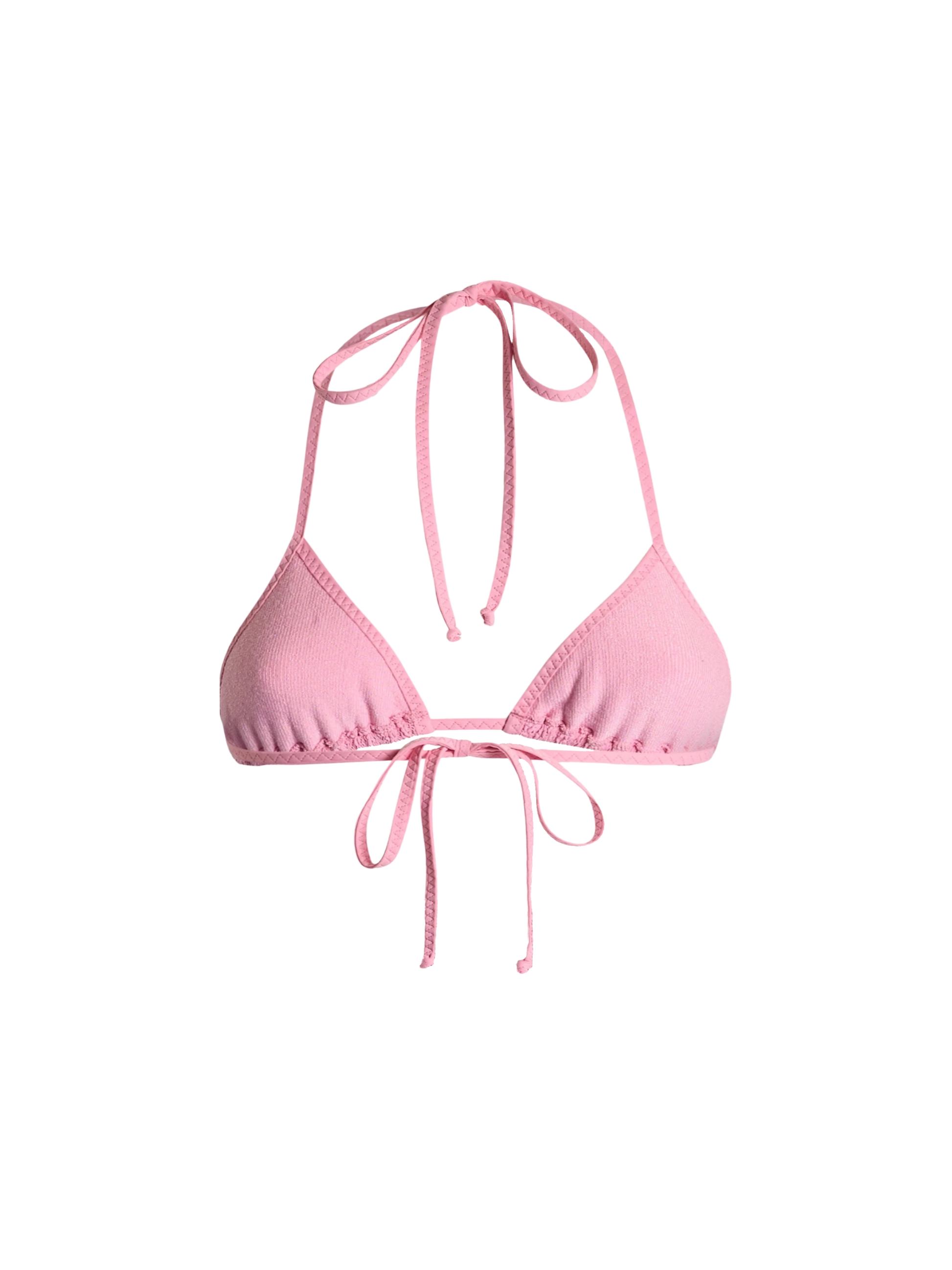 Woman pink crinkle triangle top swimsuit - MC2 Saint Barth