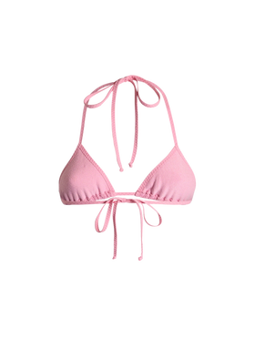 Woman pink crinkle triangle top swimsuit - MC2 Saint Barth