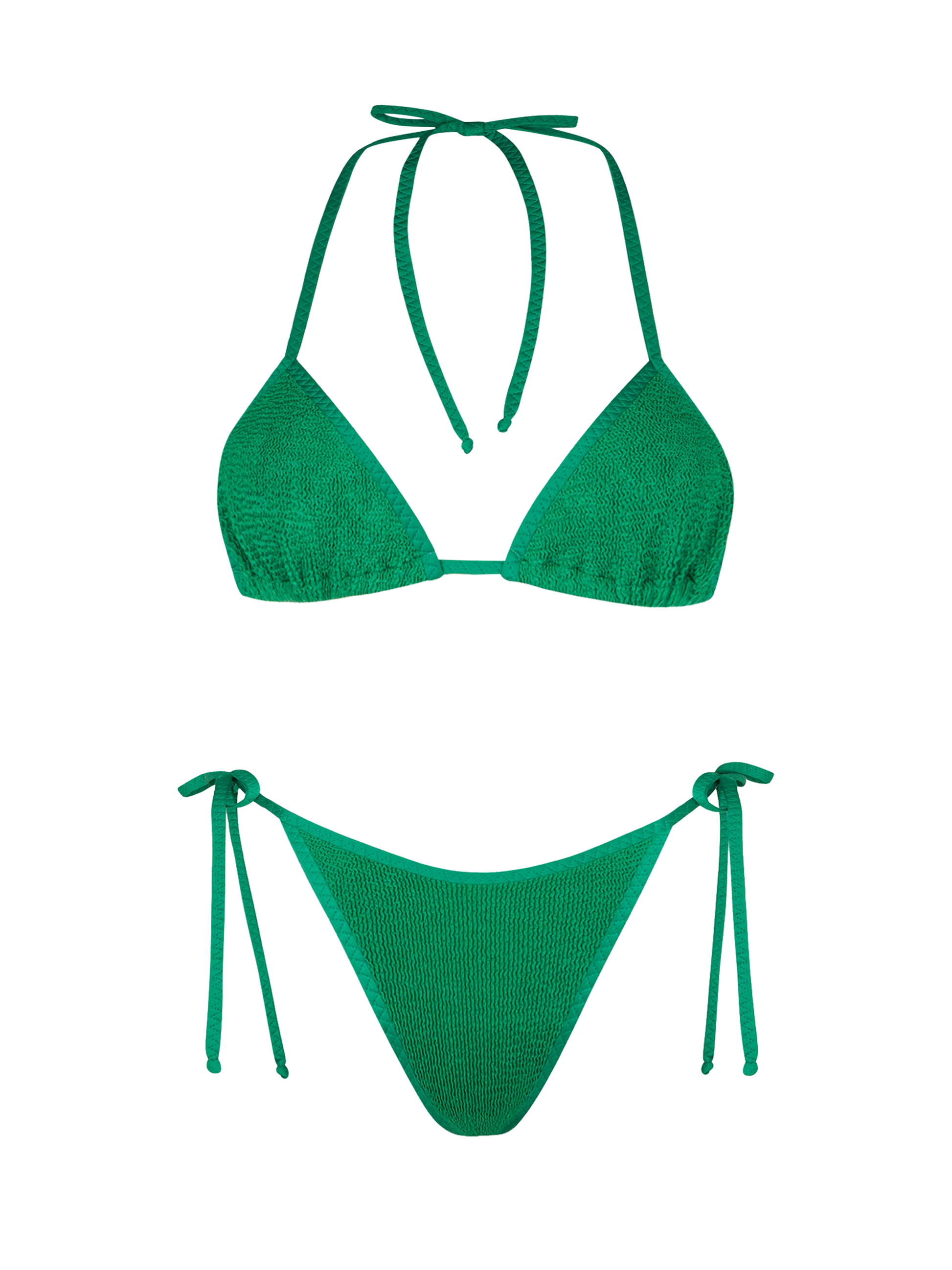 Woman green crinkle triangle bikini - MC2 Saint Barth