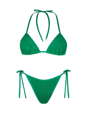 Woman green crinkle triangle bikini - MC2 Saint Barth