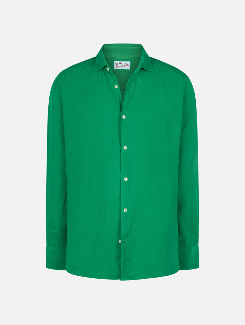 Herren grünes Leinenhemd Pamplona