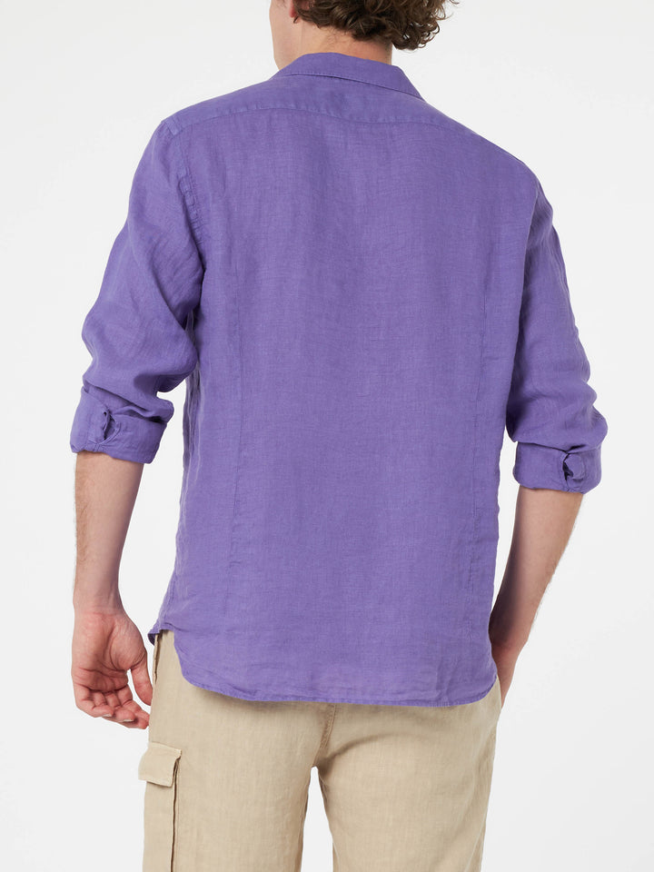 Man purple linen shirt Pamplona - MC2 Saint Barth