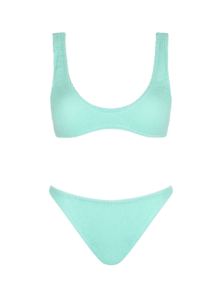 Woman sage green tiny crinkle bikini Pamy Naomi - MC2 Saint Barth