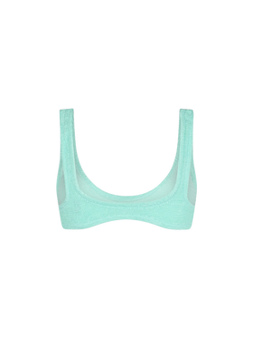Woman sage green tiny crinkle bralette Pamy - MC2 Saint Barth